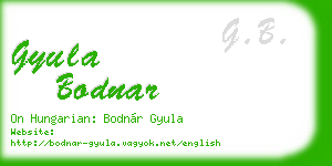 gyula bodnar business card